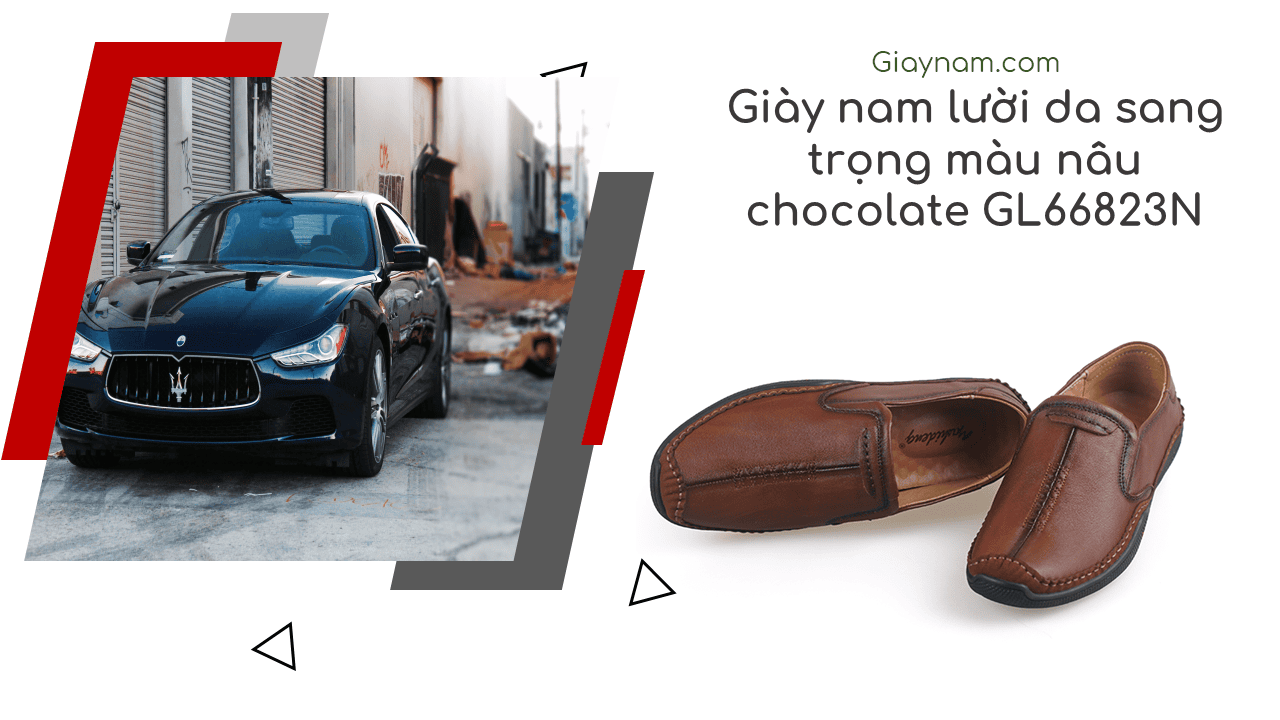 Giày nam lười thiết kế độc đáo màu nâu chocolate 2018-1